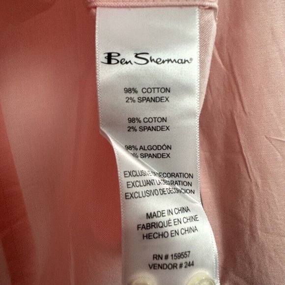 BEN SHERMAN Mens Pink Button-Down Stretch Long Sleeve Modern dress shirt NWT - Picture 7 of 7